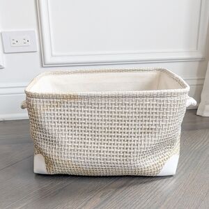 Storage Basket - Cream and White, 10" x 14" x 8.5"